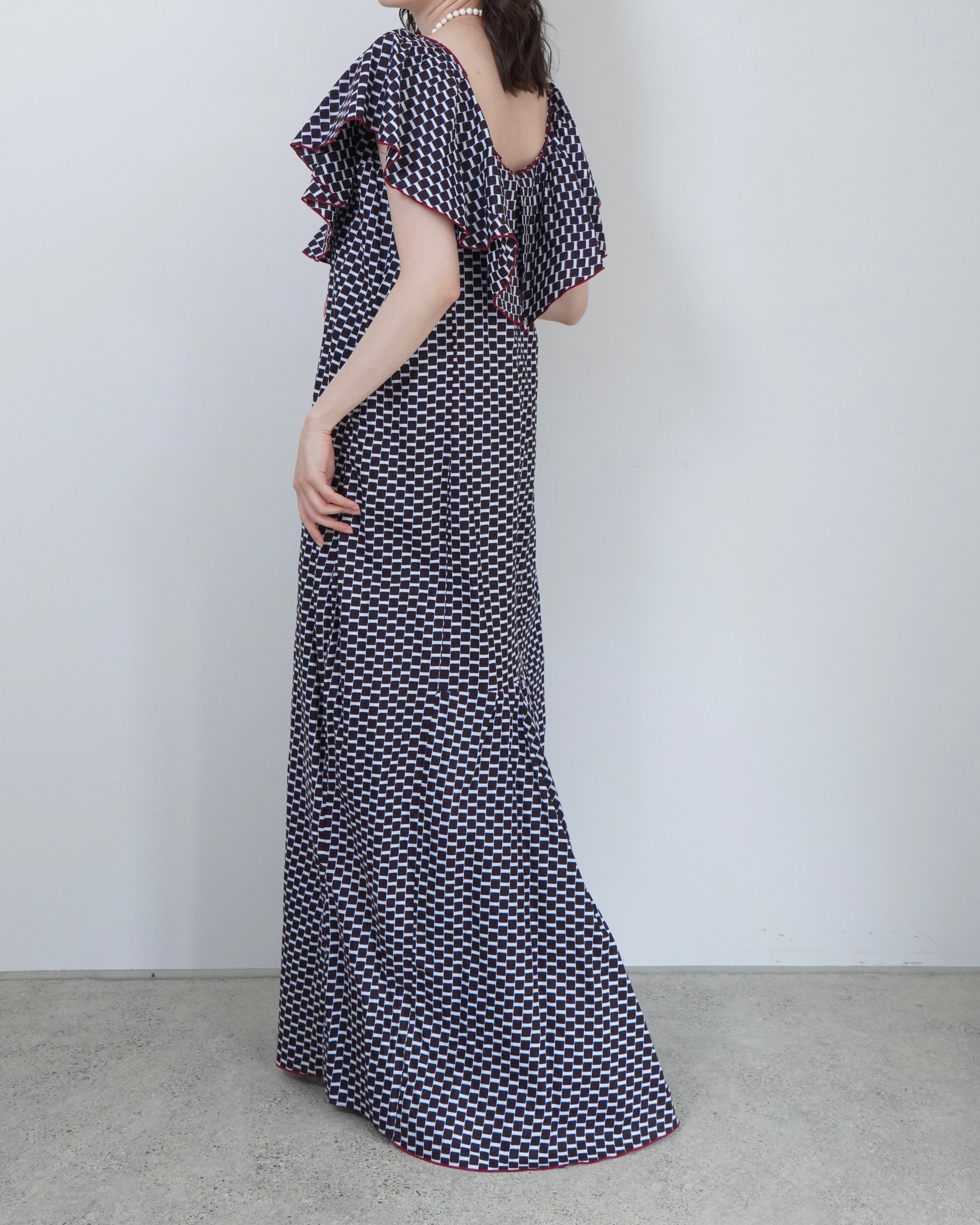 batik frill one piece