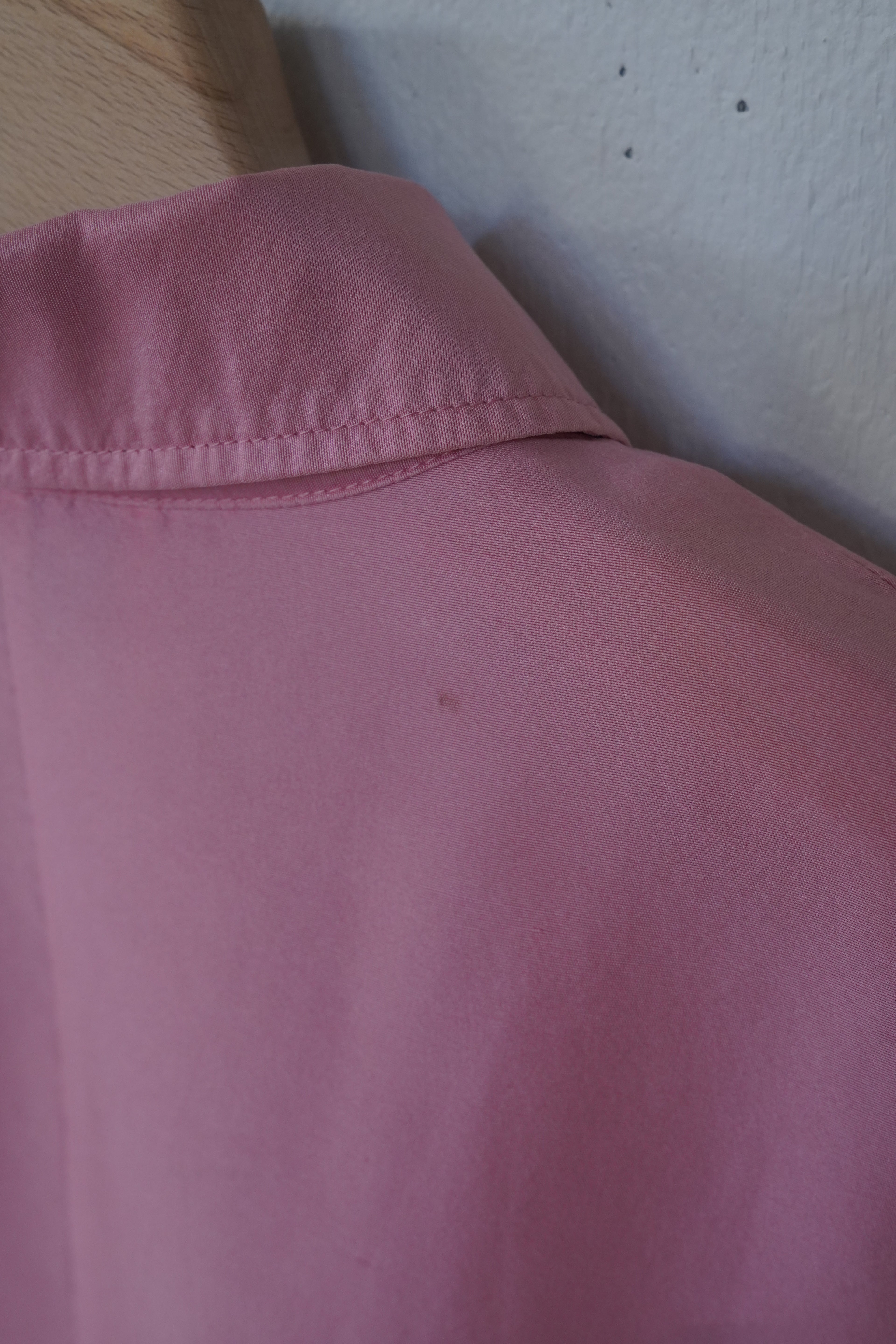 pink silk shirt