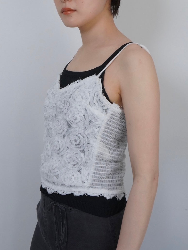 flower tule cami tops