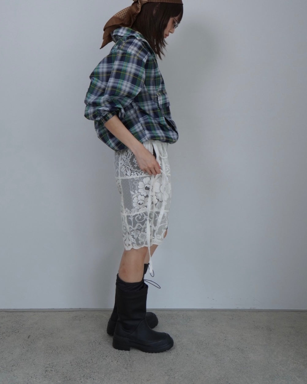 check pattern anorak parker