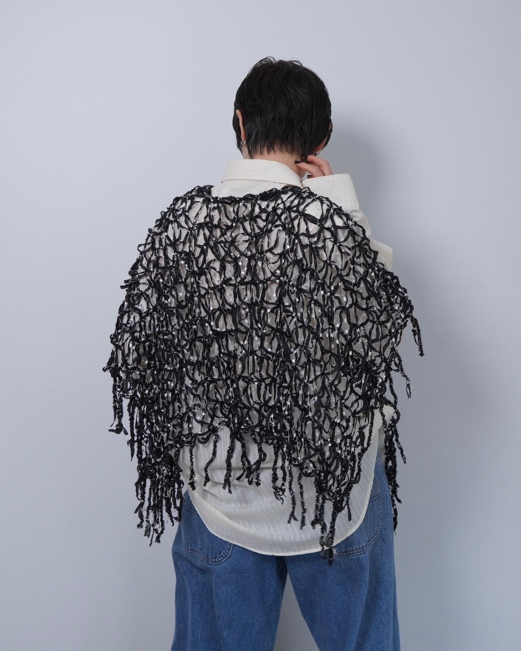 fringe design poncho