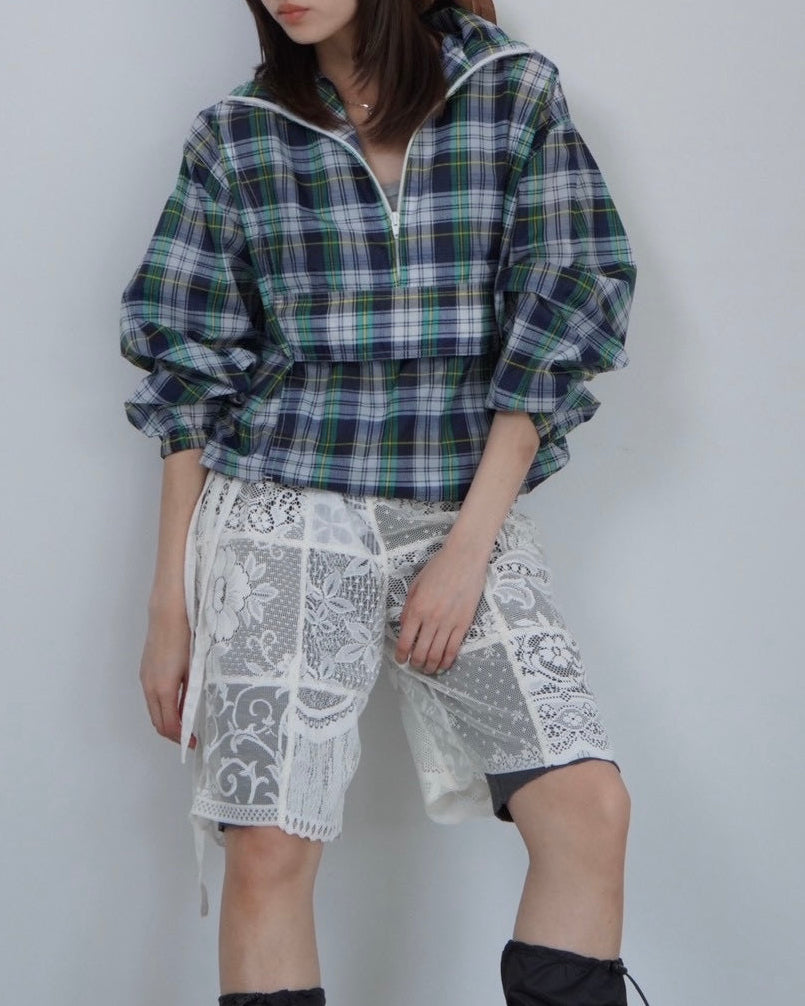 check pattern anorak parker