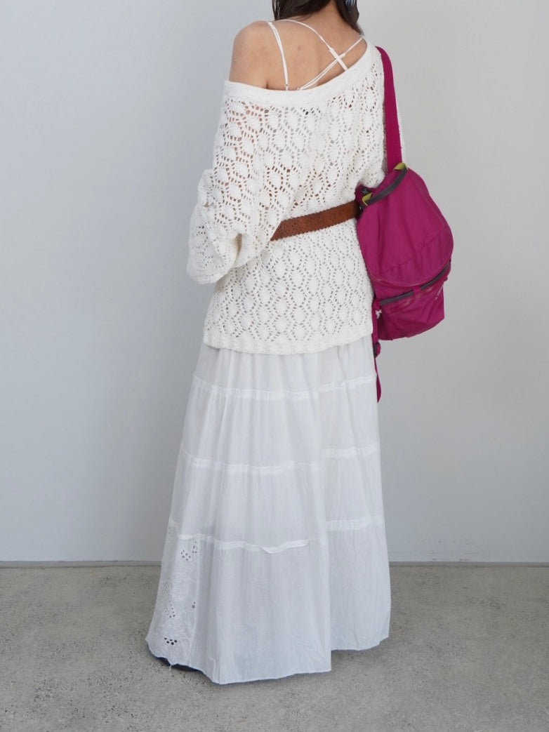 cotton tired skirt