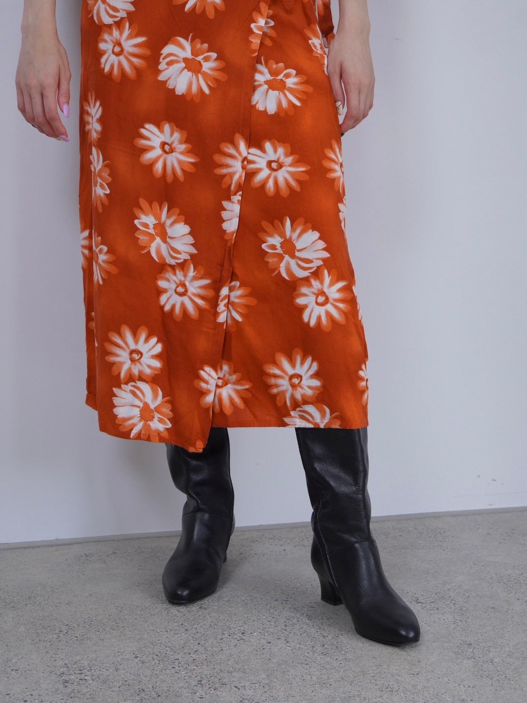flower pattern wrap skirt