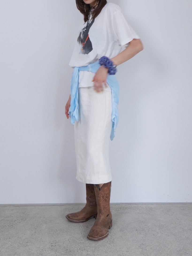 linen straight tight skirt