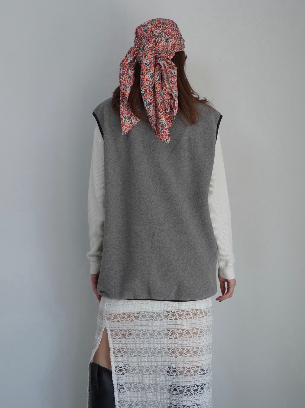 gray fleece vest