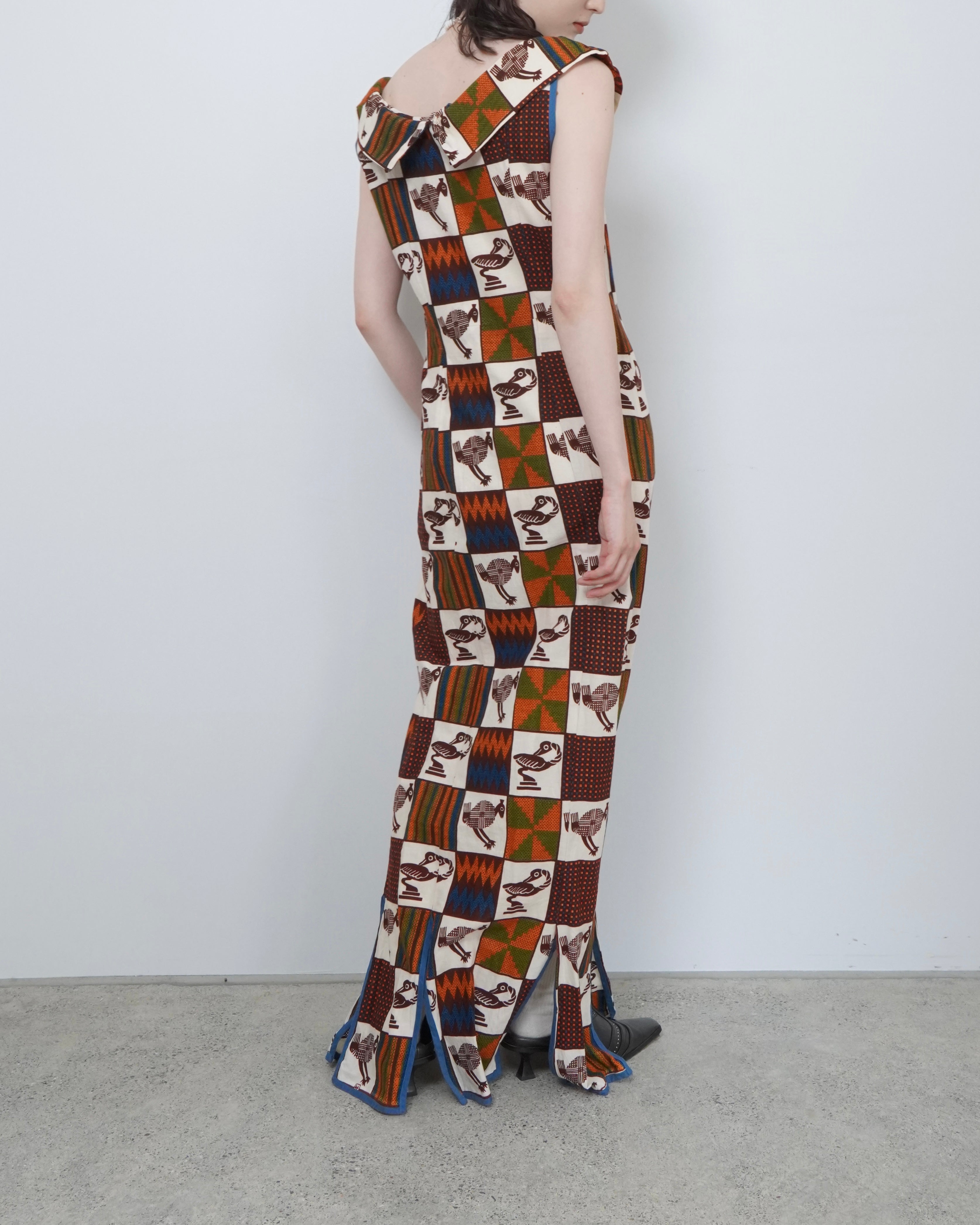bird pattern batik one piece
