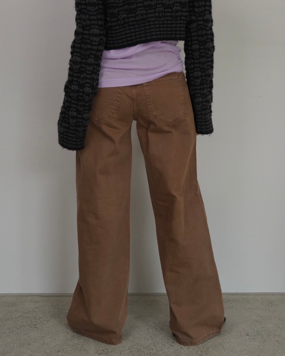 low rise denim pants