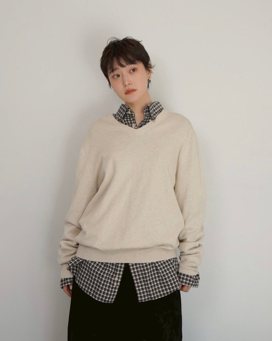 v neck supima cotton knit tops