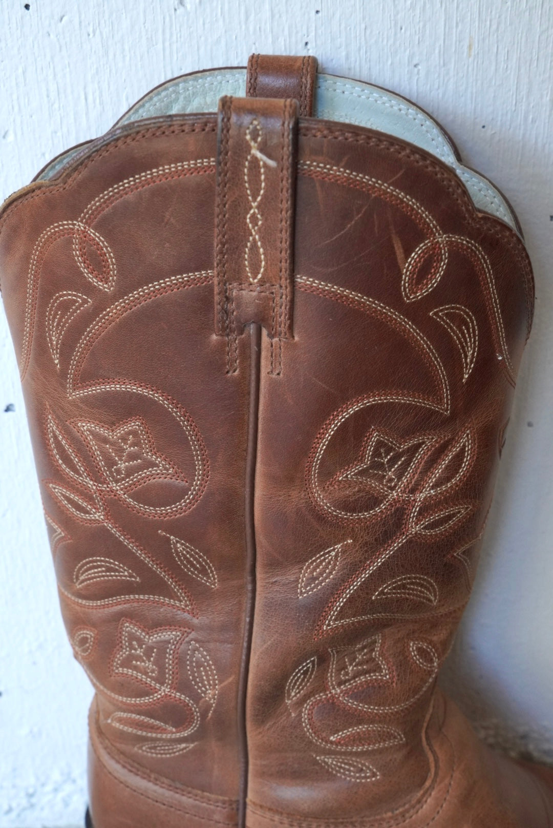 brown leather western boots