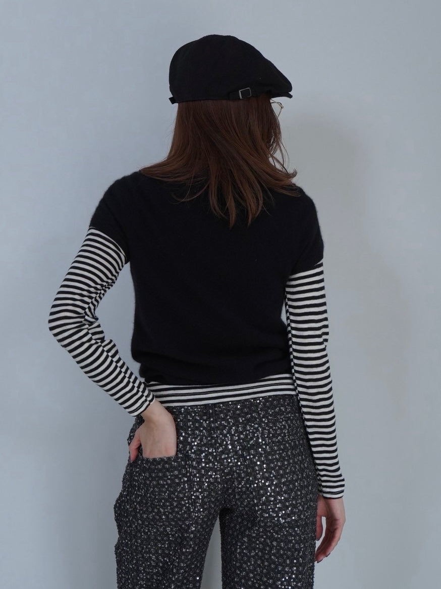 cashmere half sleeve knit tops