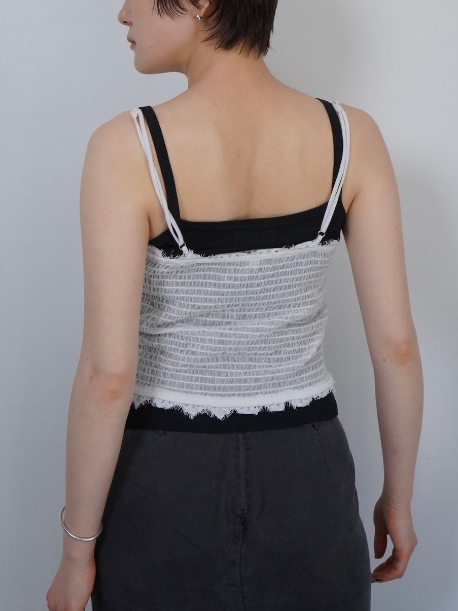 flower tule cami tops