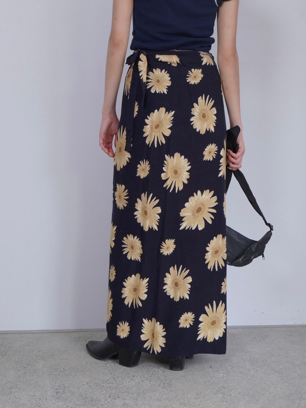 flower pattern wrap skirt