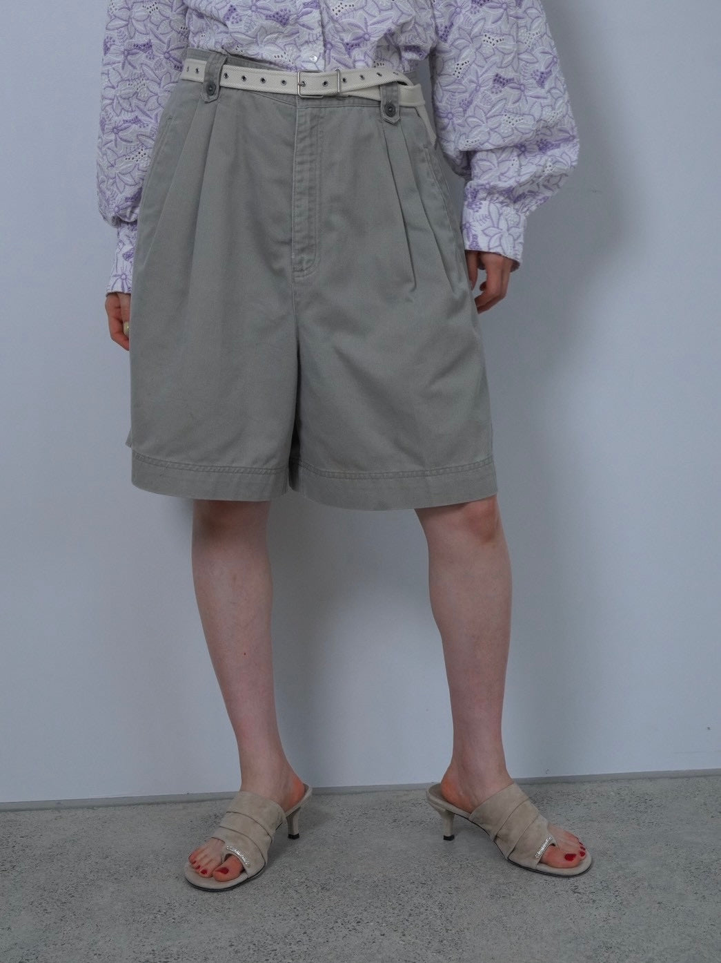cotton tuck short pants