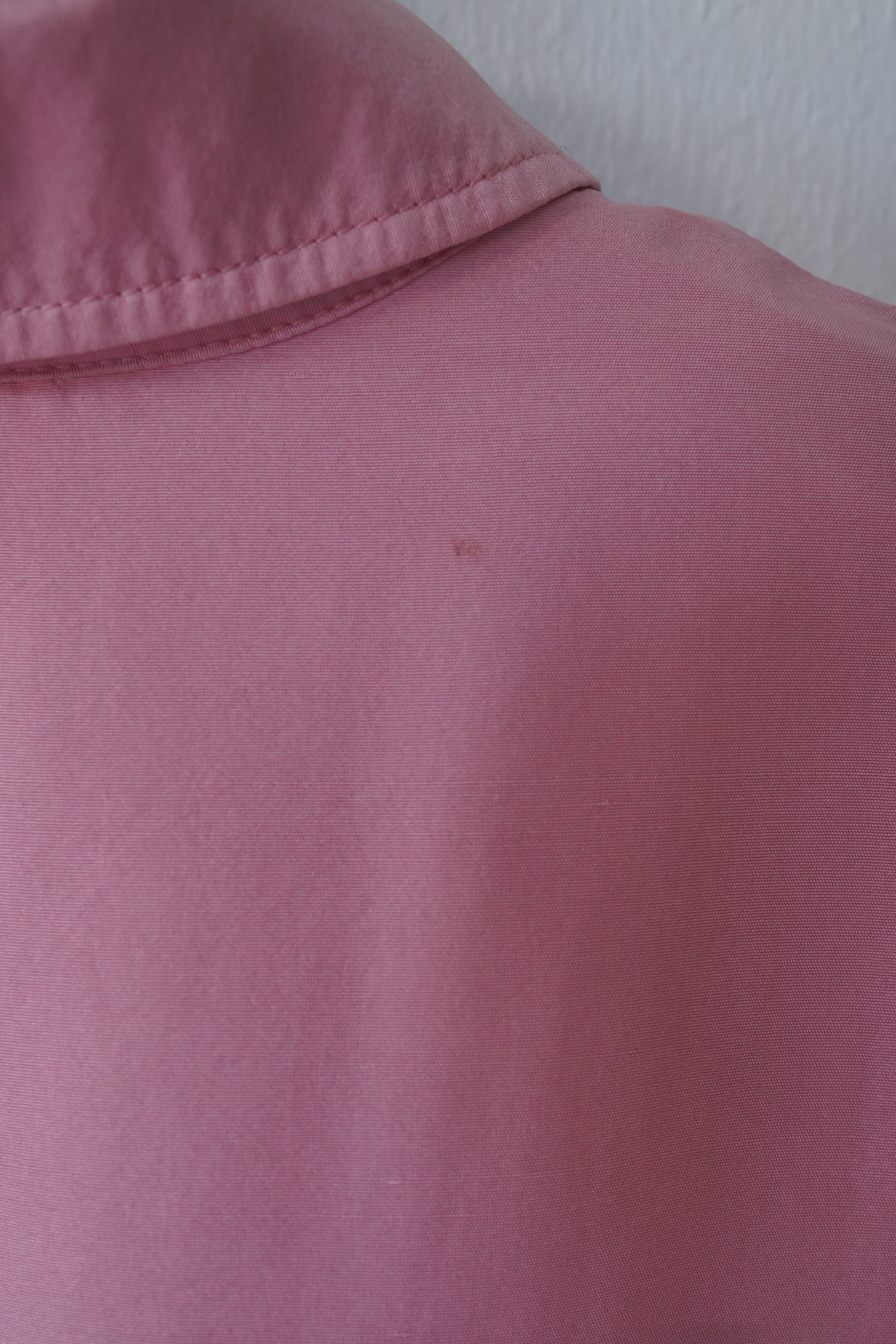 pink silk shirt
