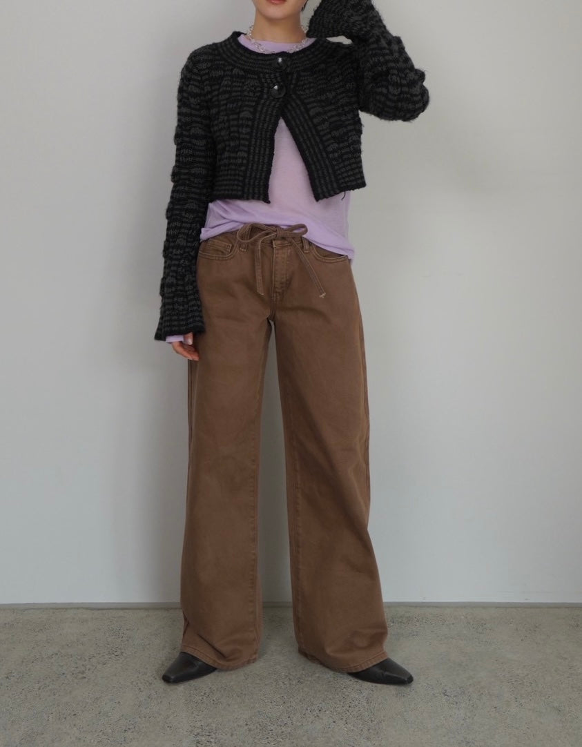 cropped length knit cardigan