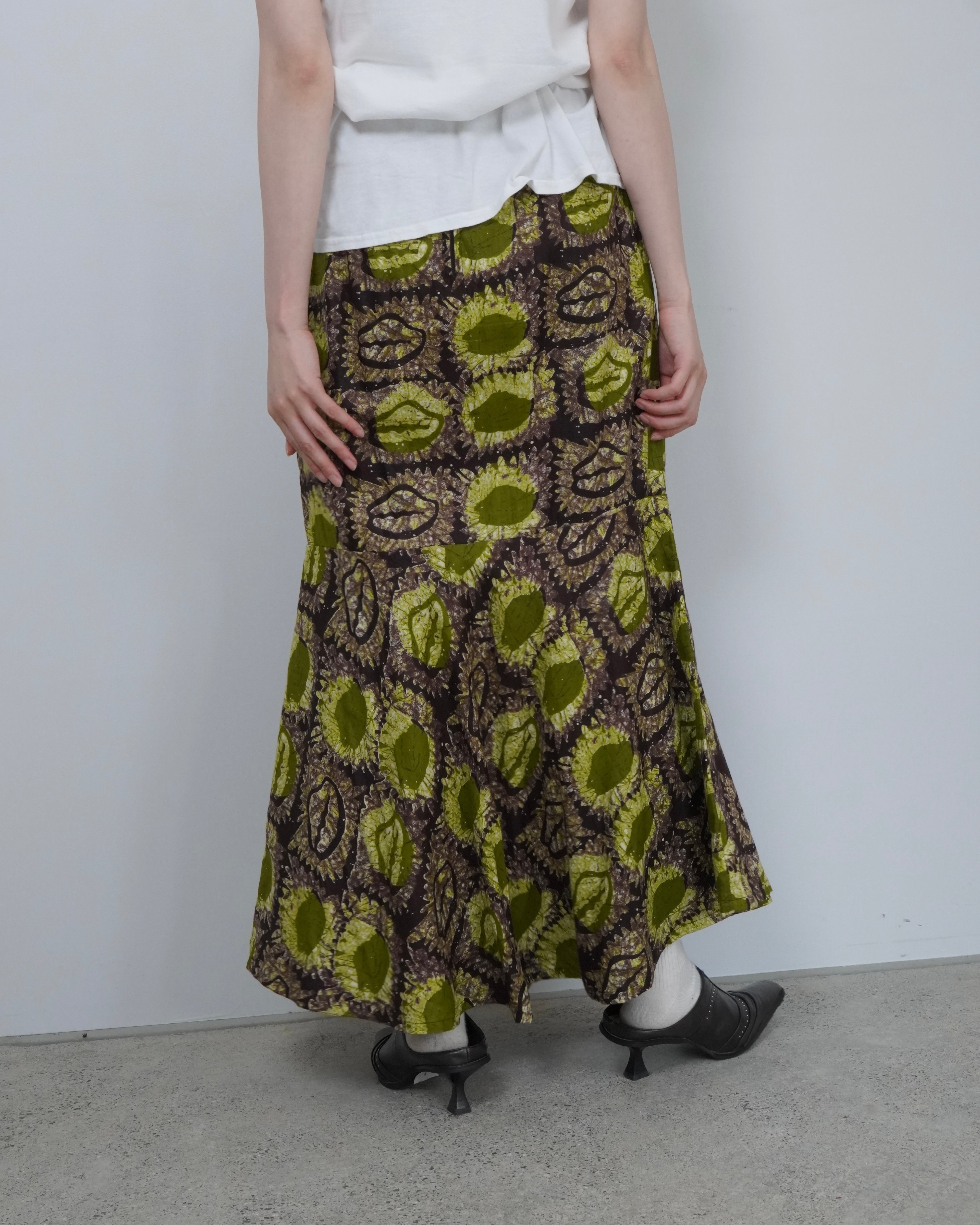 batik bloom long skirt
