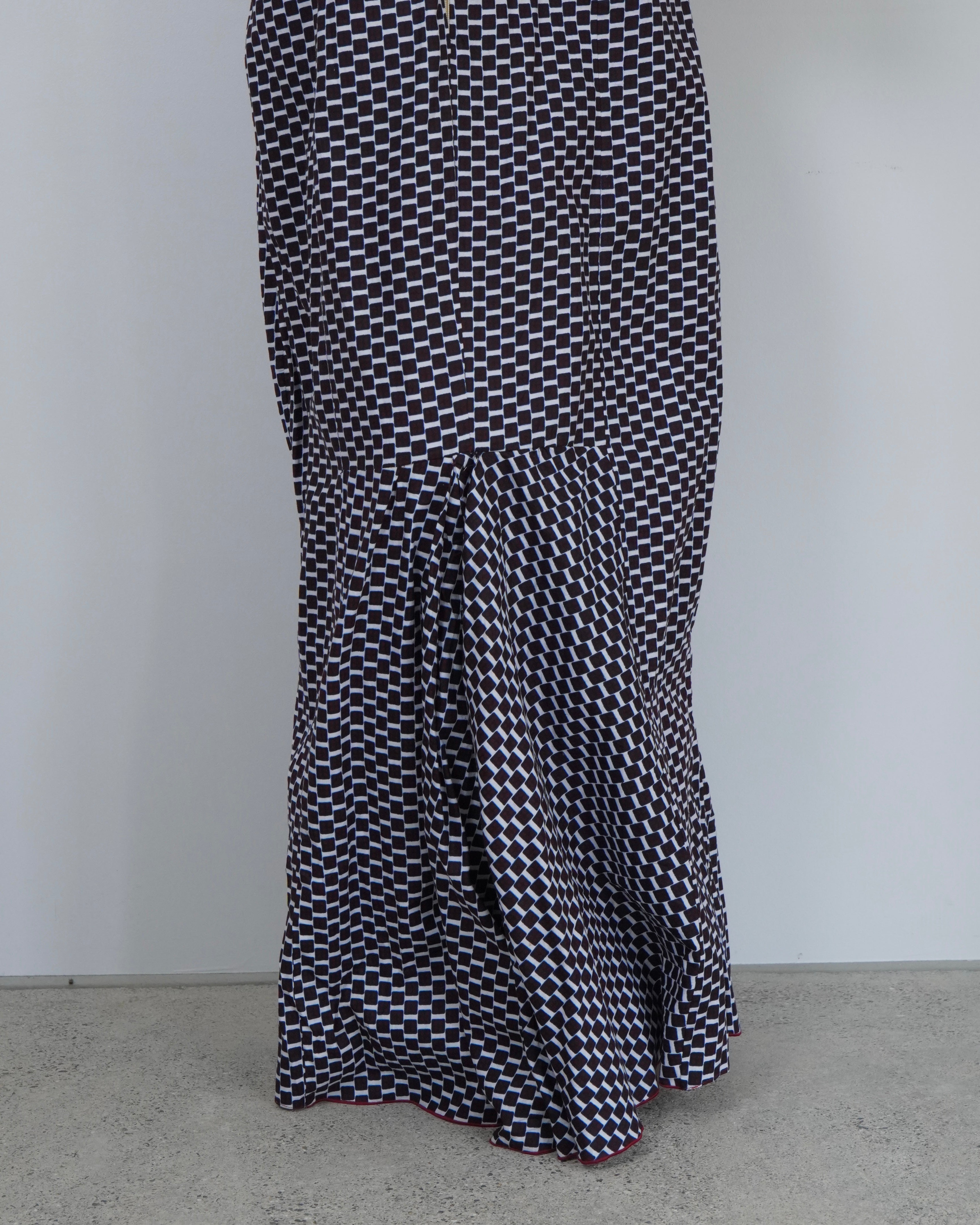 batik frill one piece