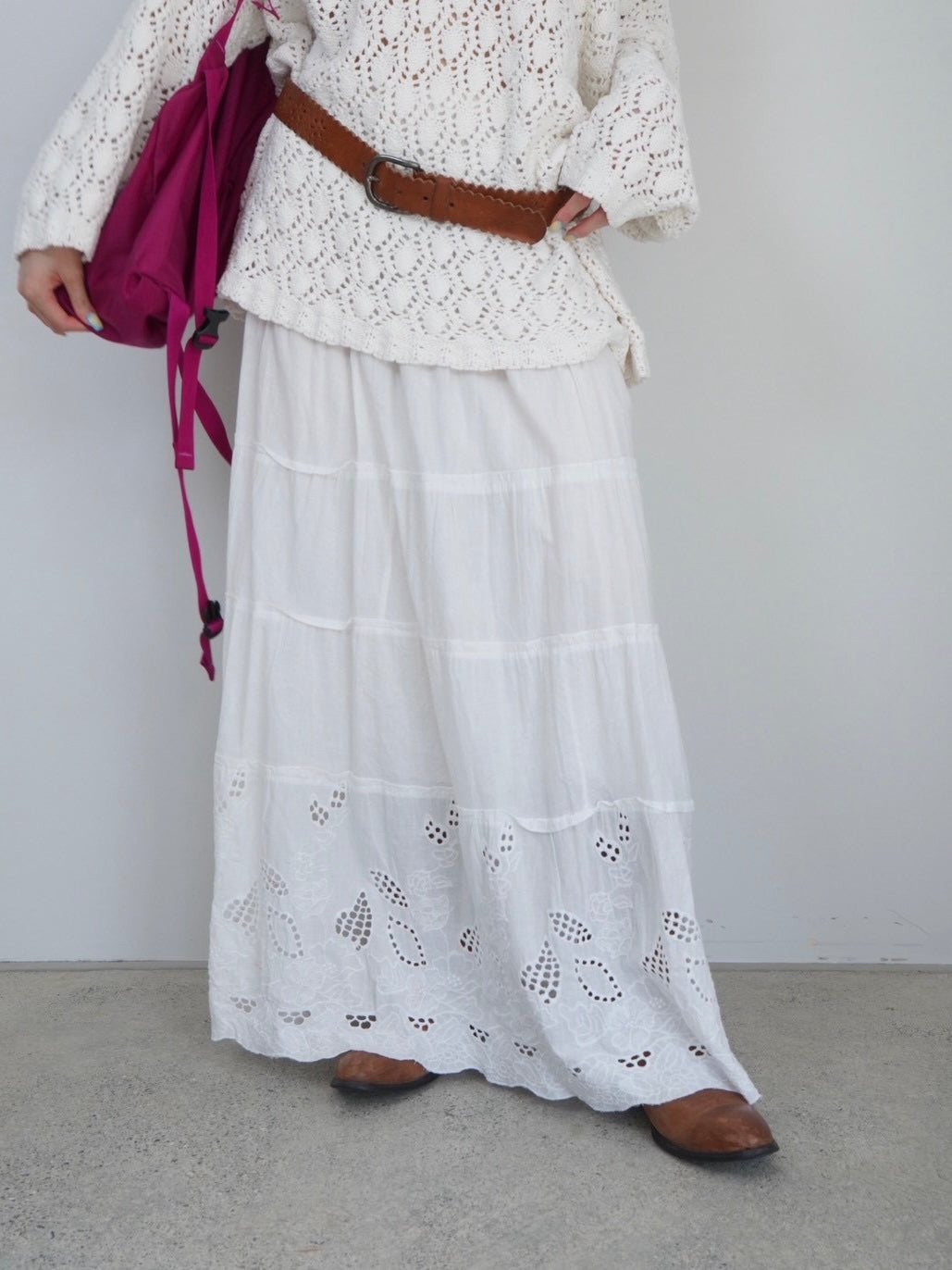 cotton tired skirt