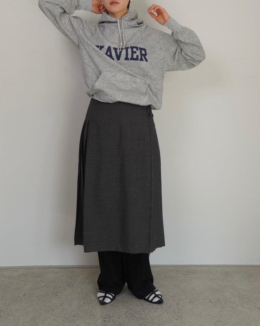 pleats wrap skirt