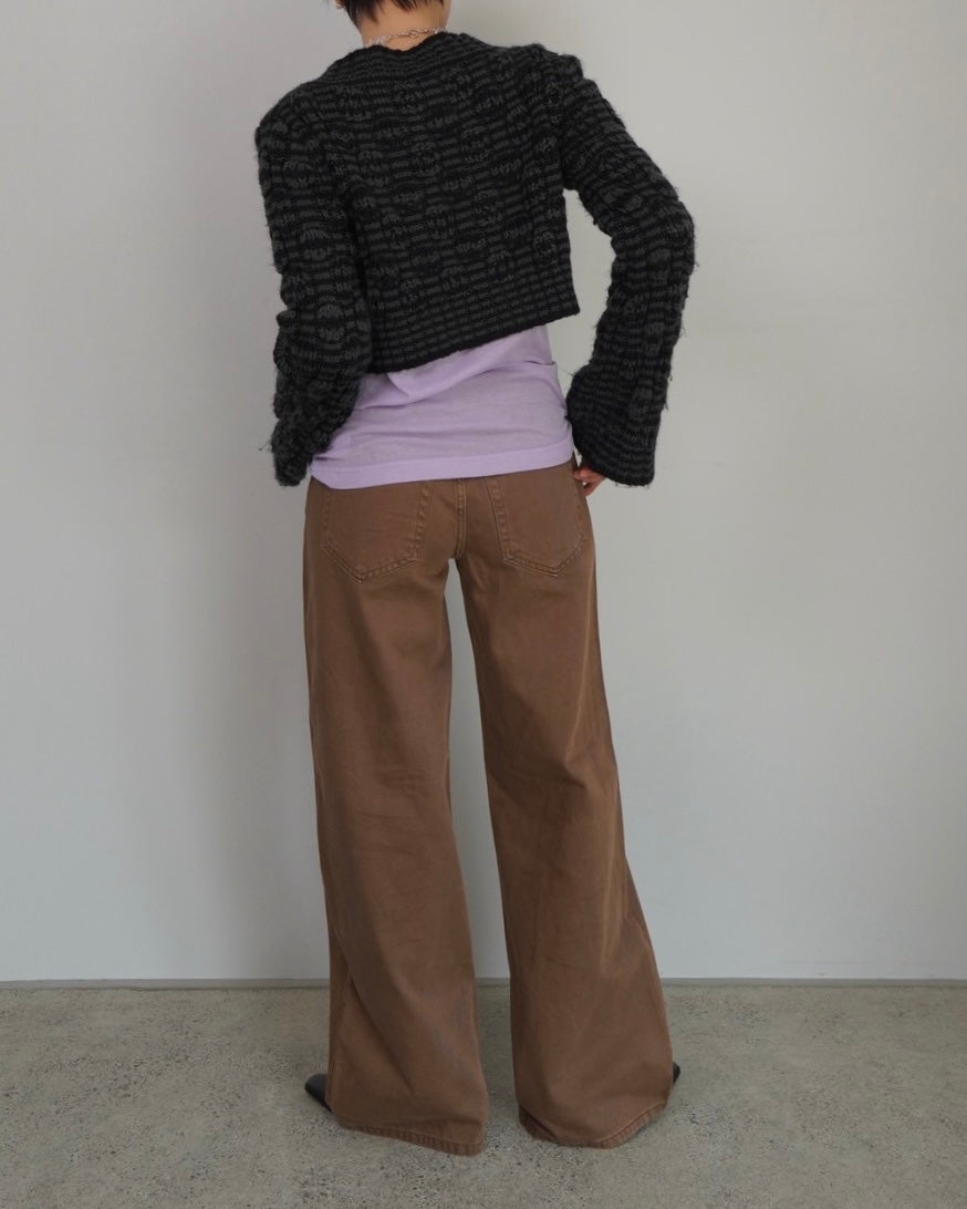 cropped length knit cardigan