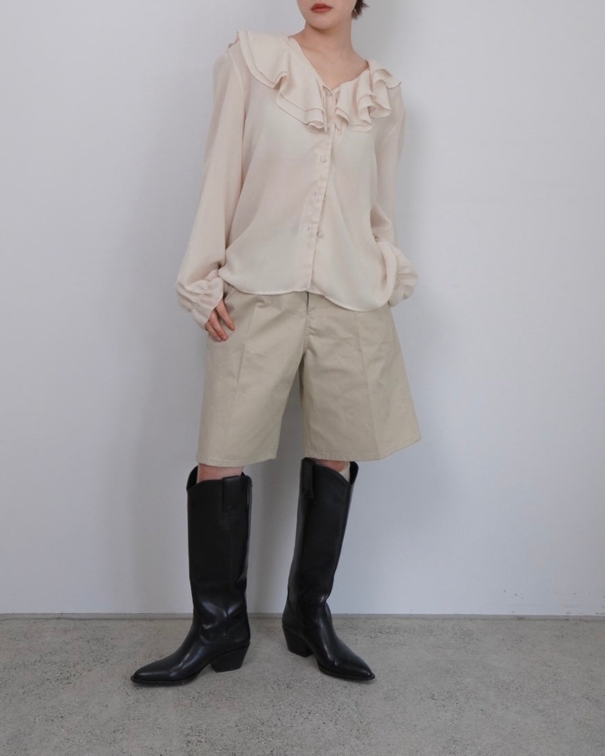 sheer frill blouse