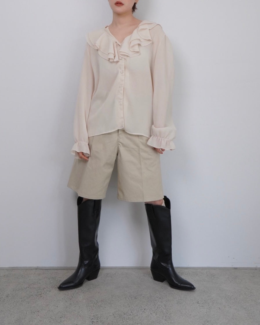 sheer frill blouse