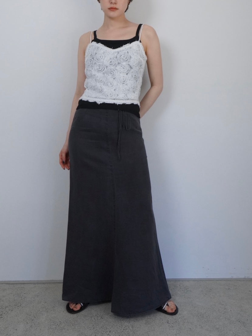 linen straight skirt