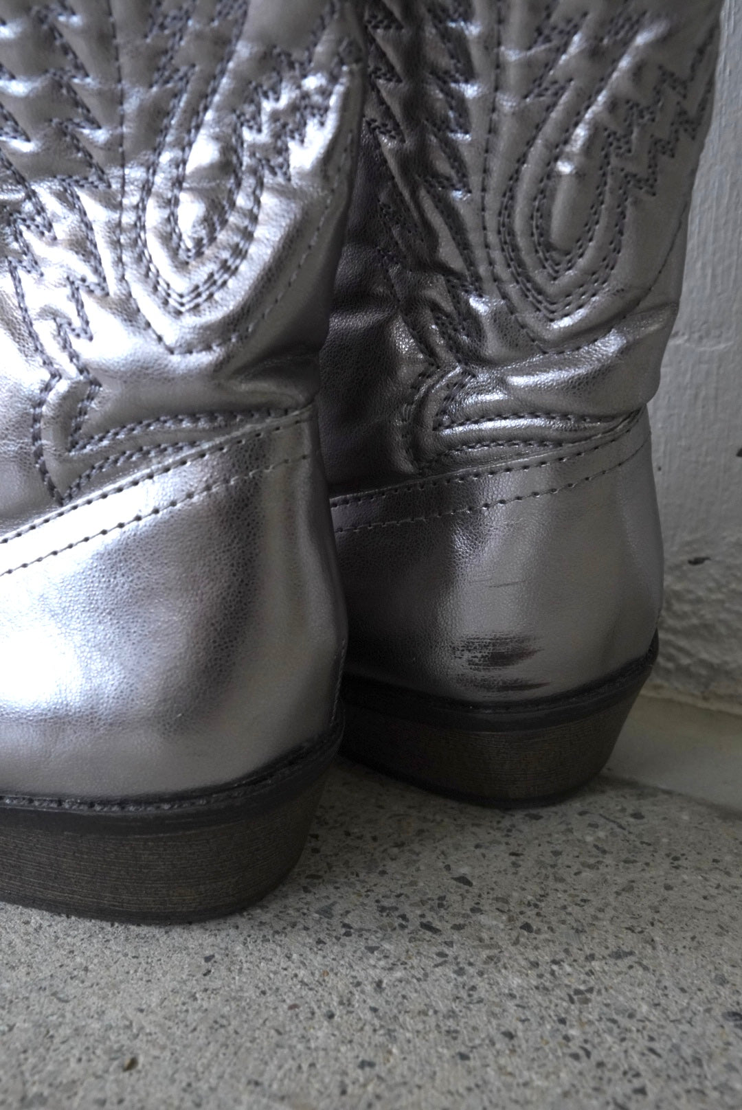 vintage silver western boots