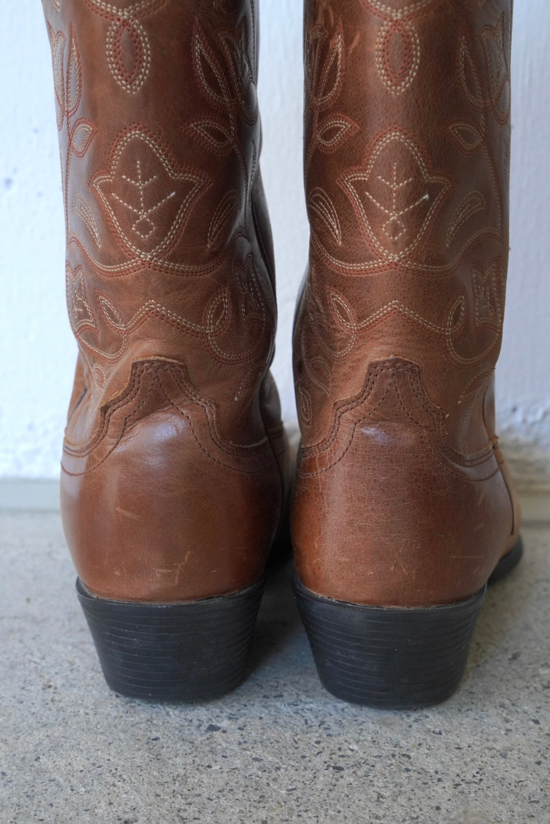 brown leather western boots