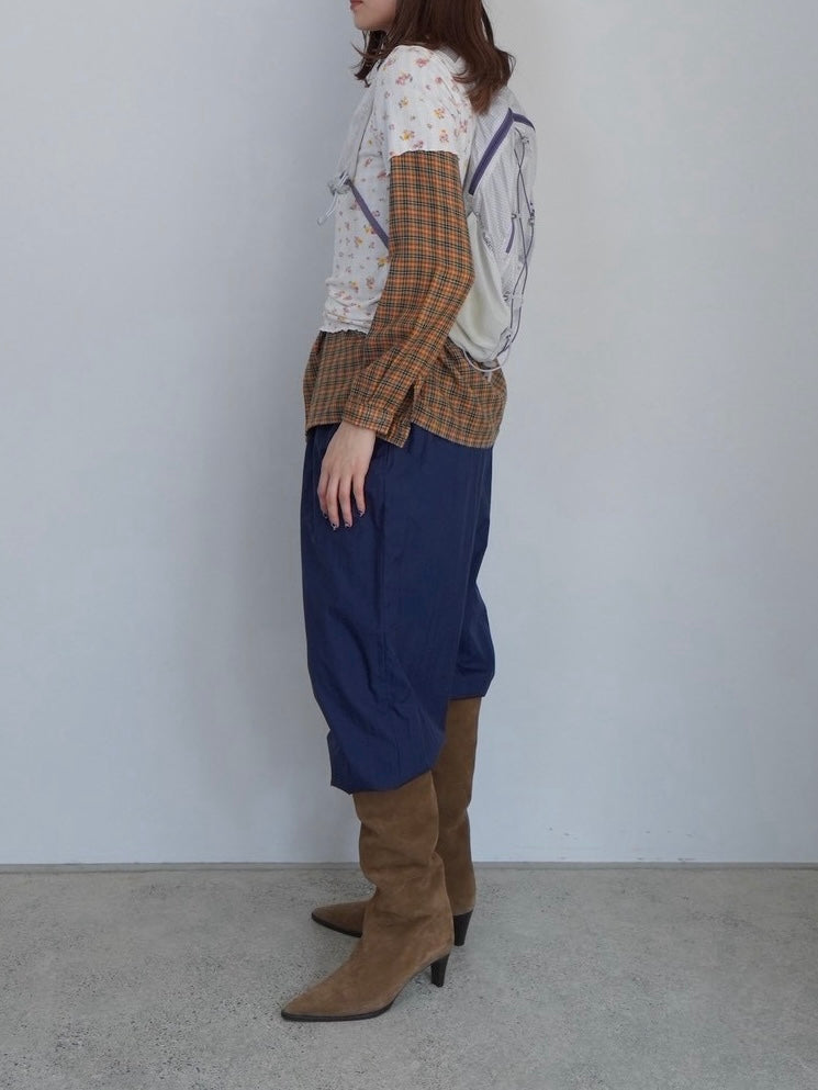 navy nylon pants