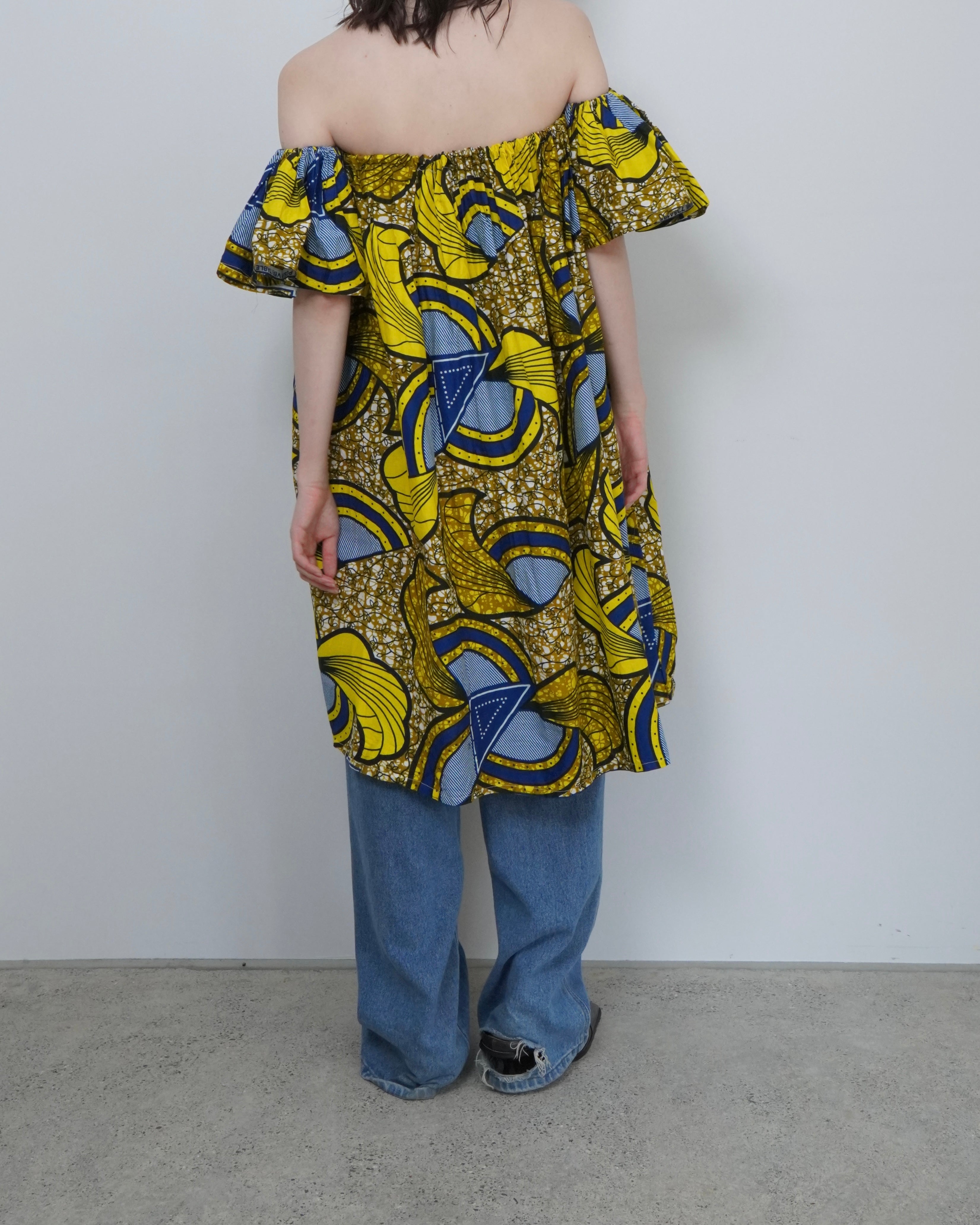 off shoulder batik one piece