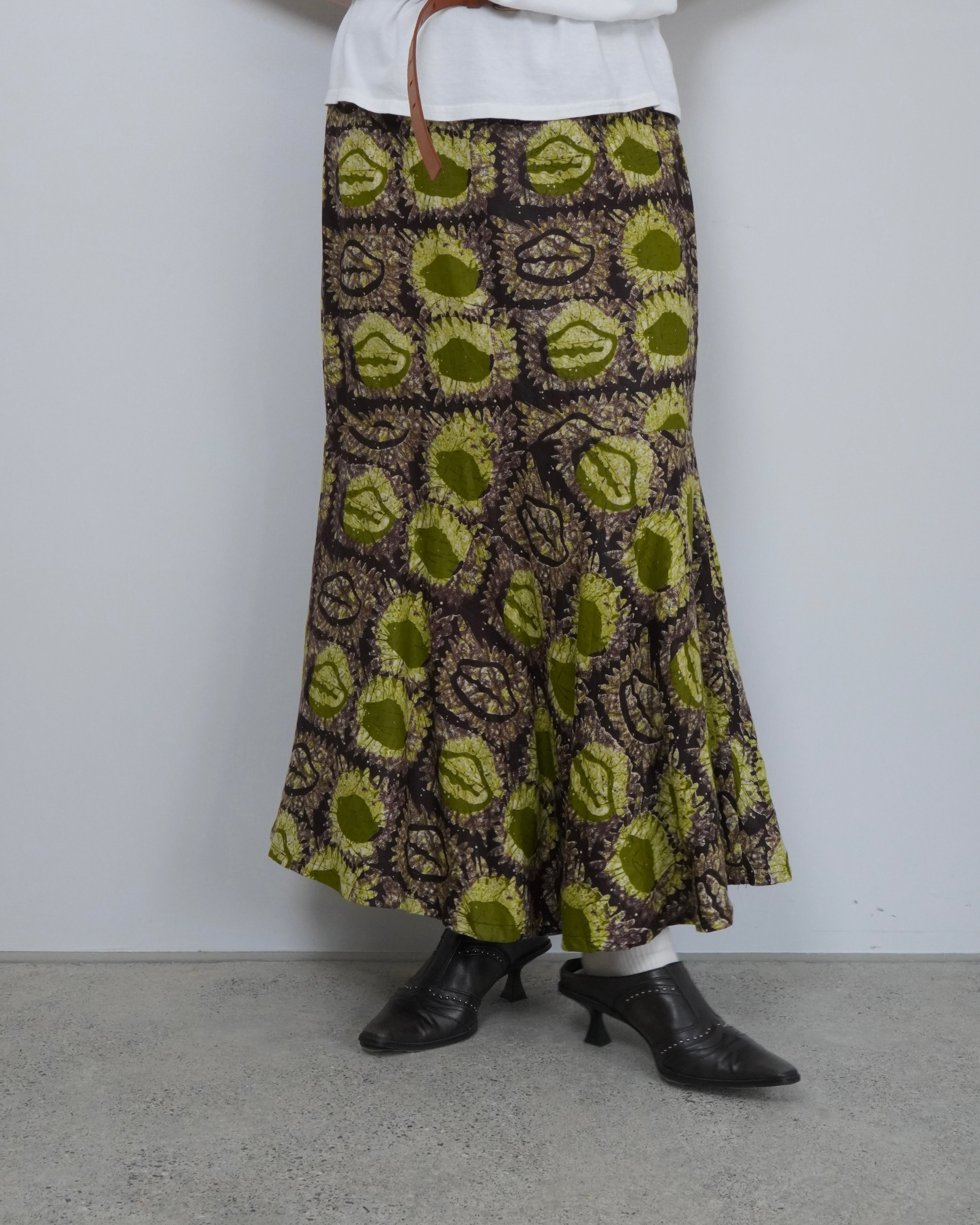 batik bloom long skirt