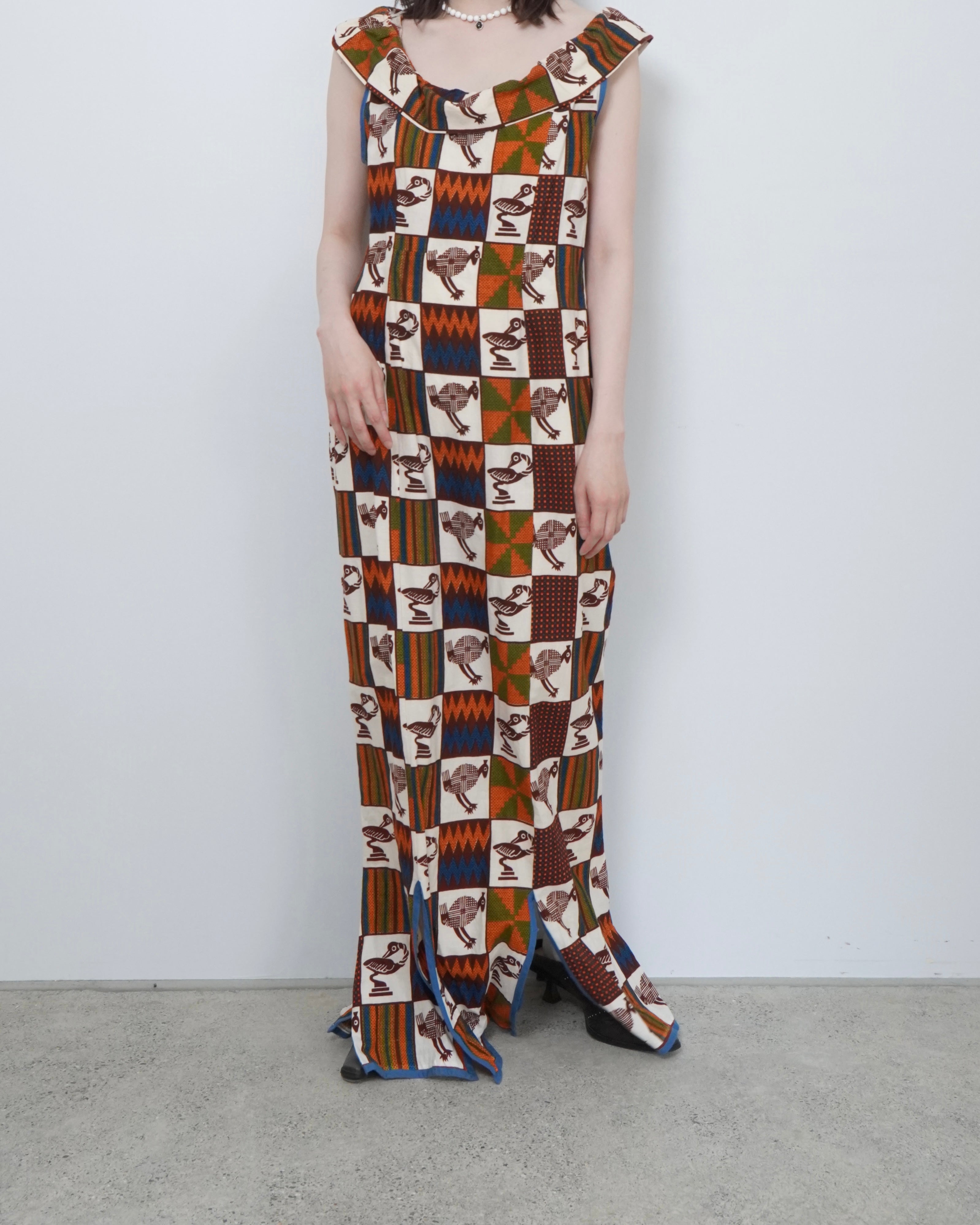 bird pattern batik one piece