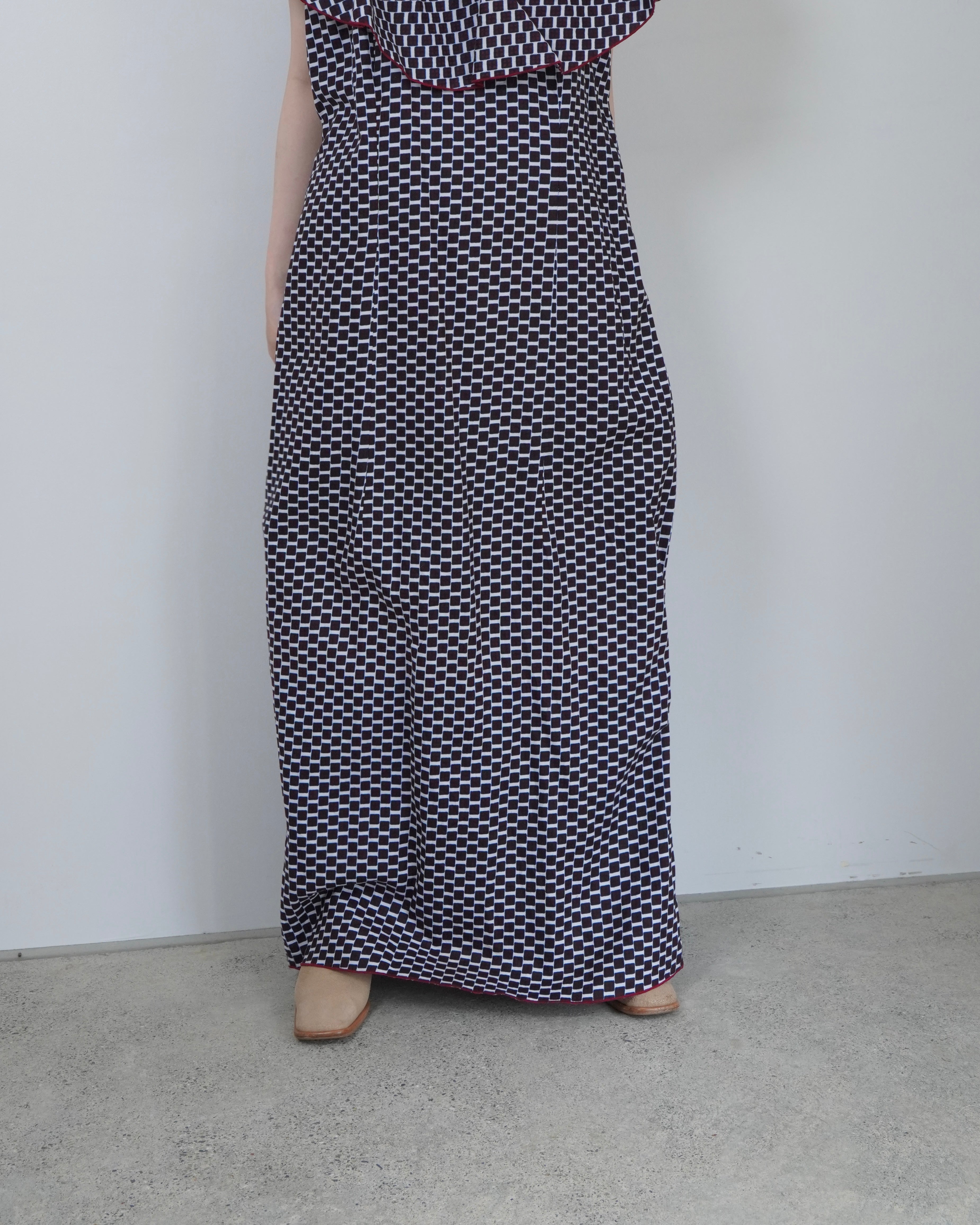 batik frill one piece