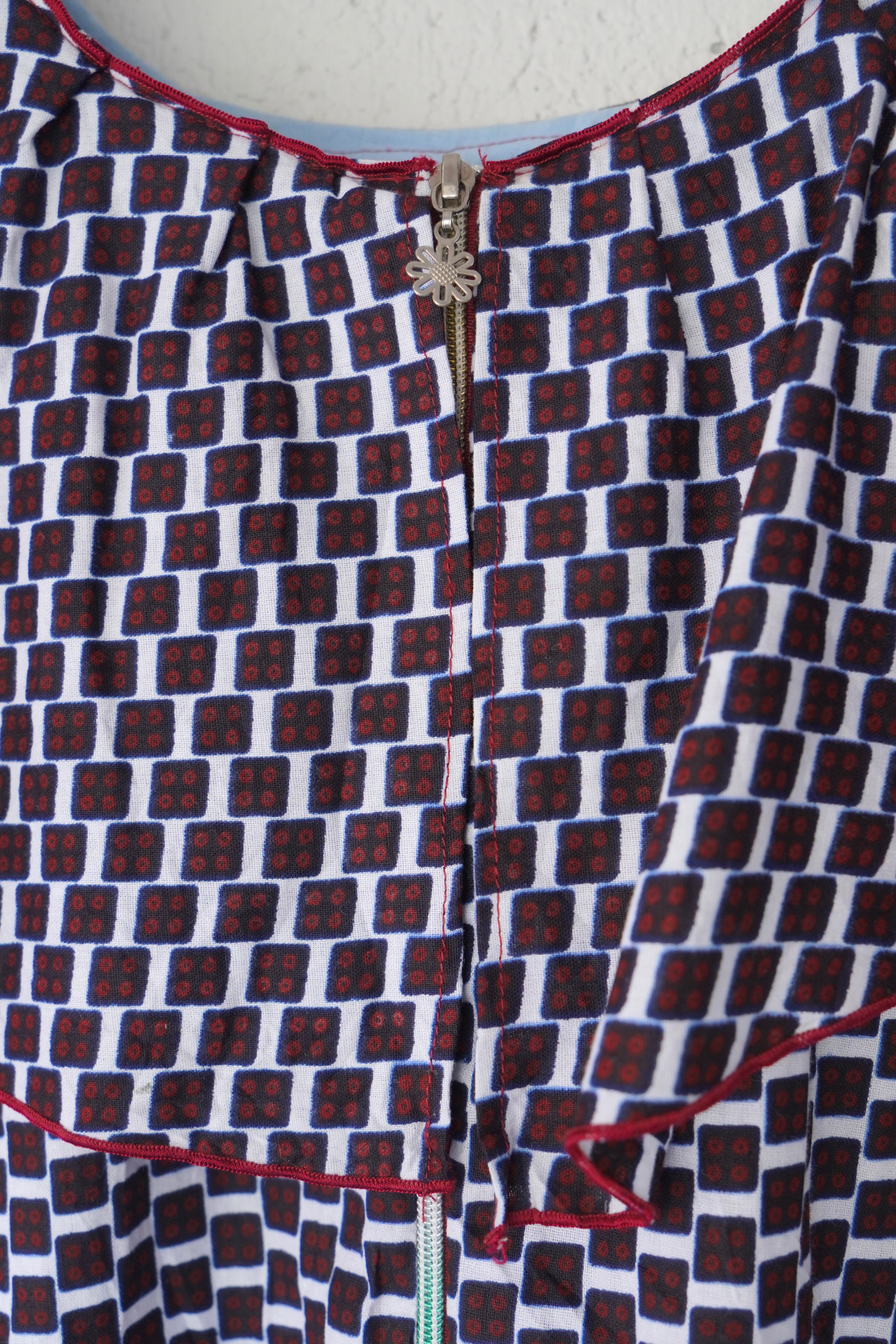 batik frill one piece
