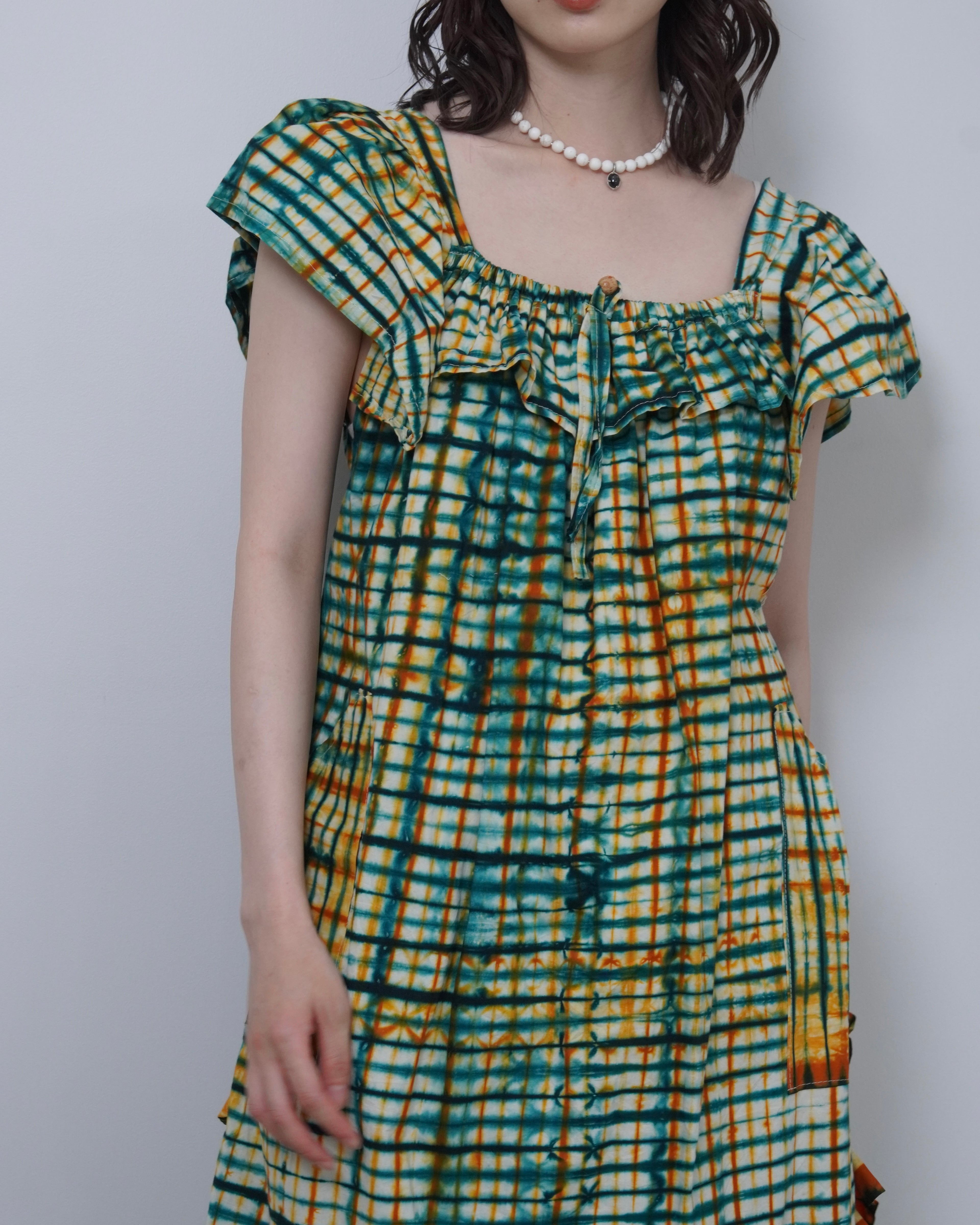 frill batik one piece