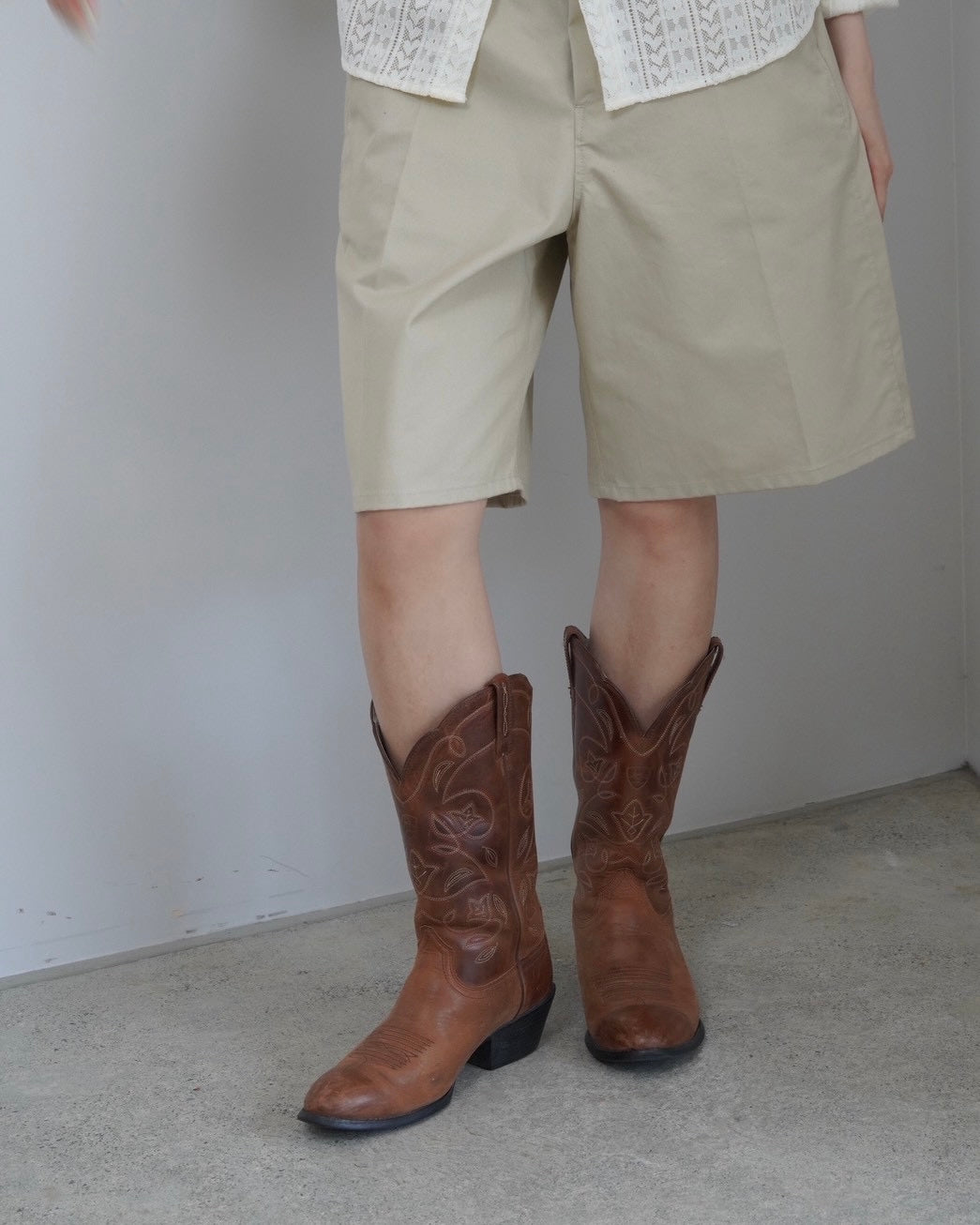 brown leather western boots