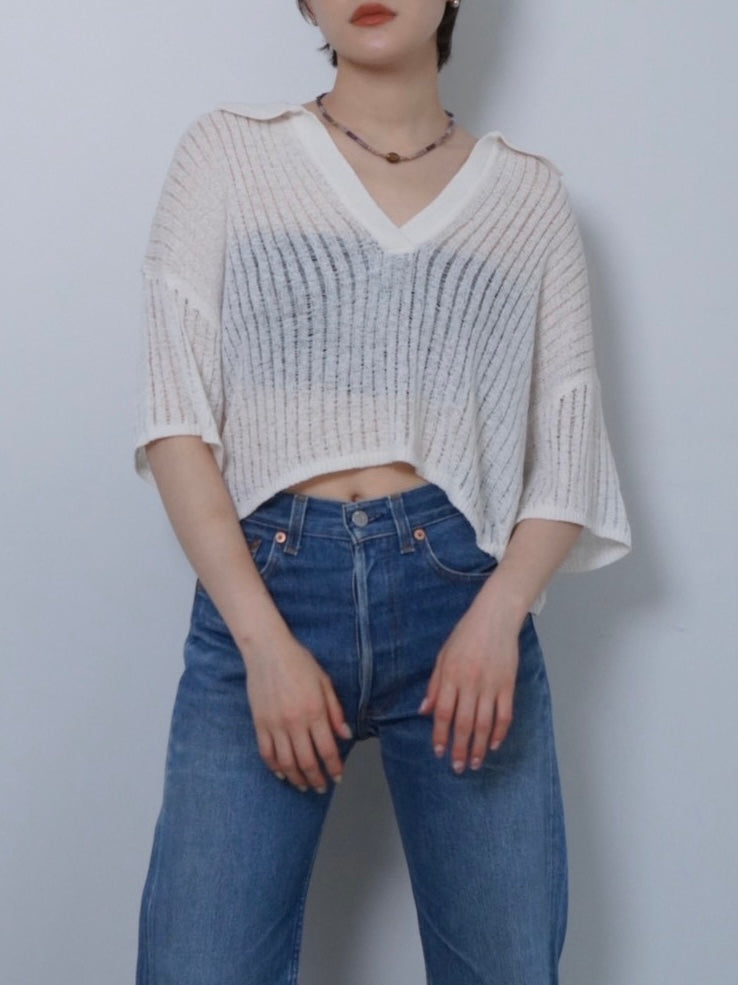 short length summer knit tops