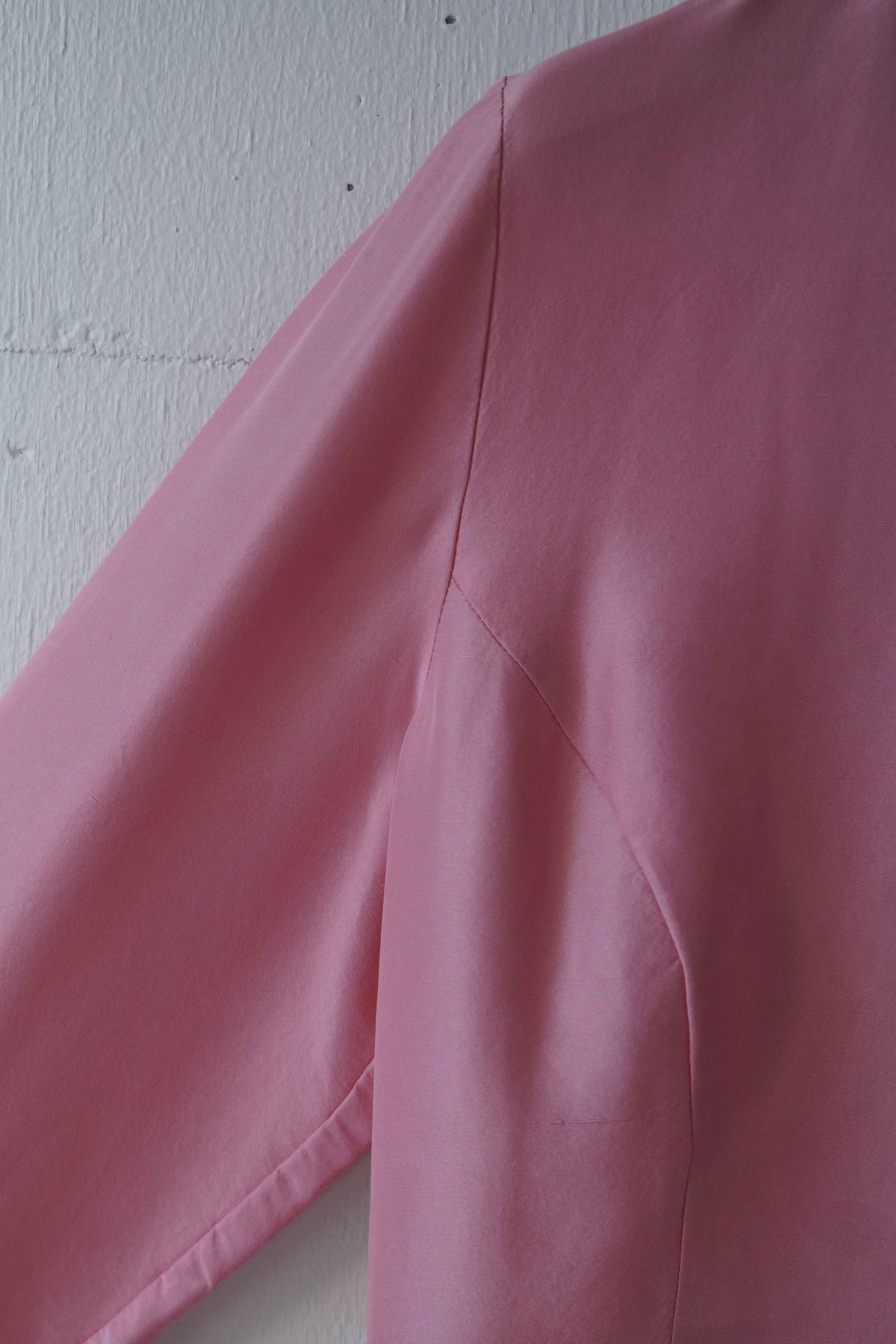pink silk shirt