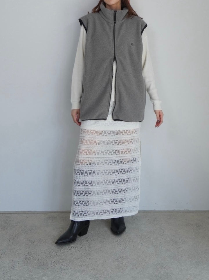 gray fleece vest