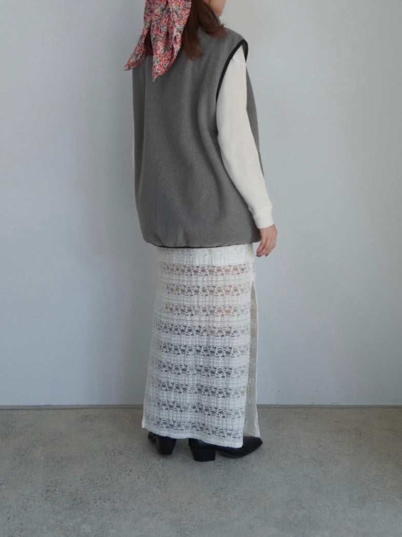 gray fleece vest