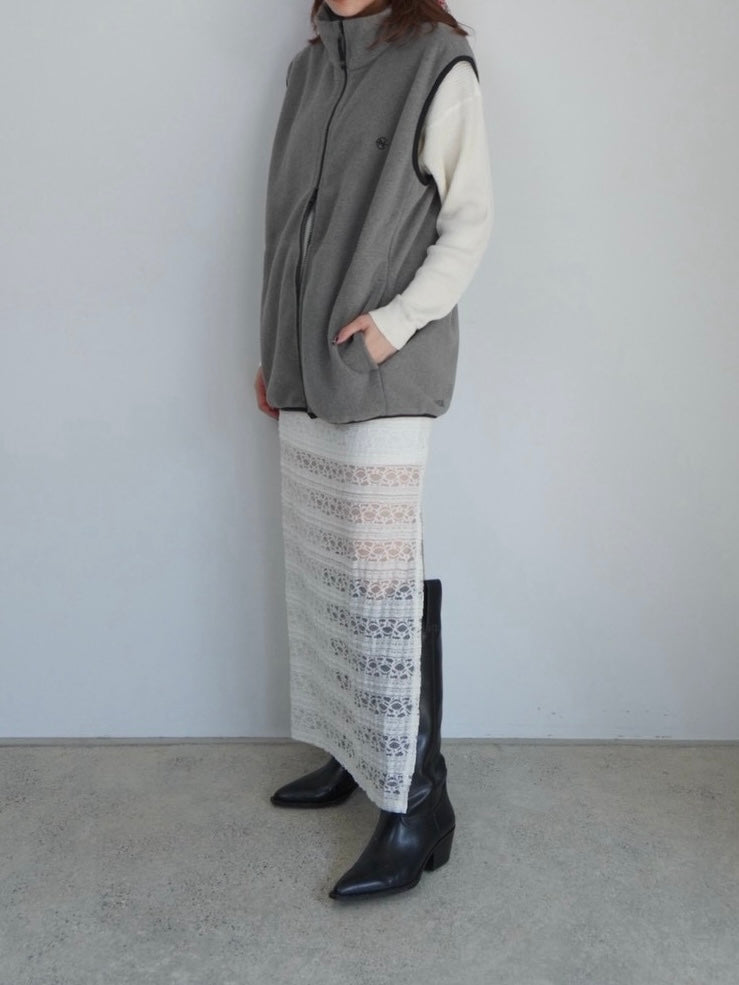 gray fleece vest