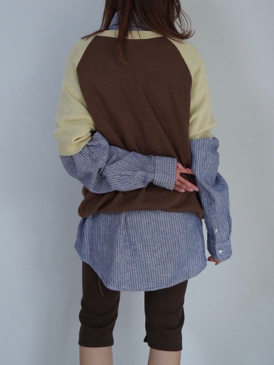 raglan design knit tops