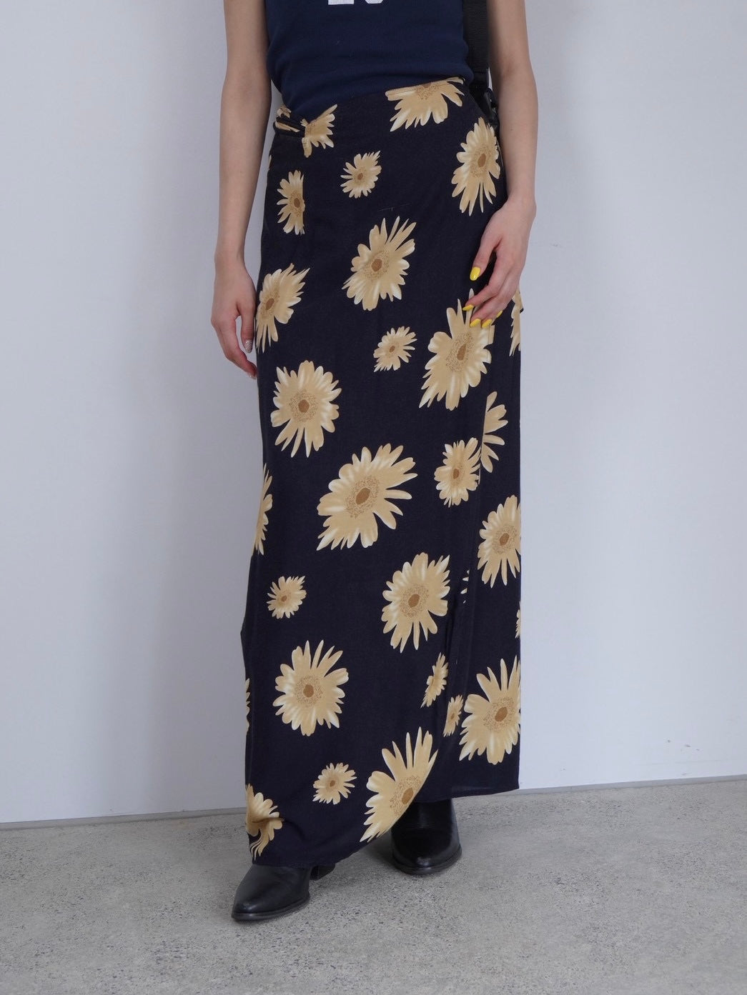 flower pattern wrap skirt