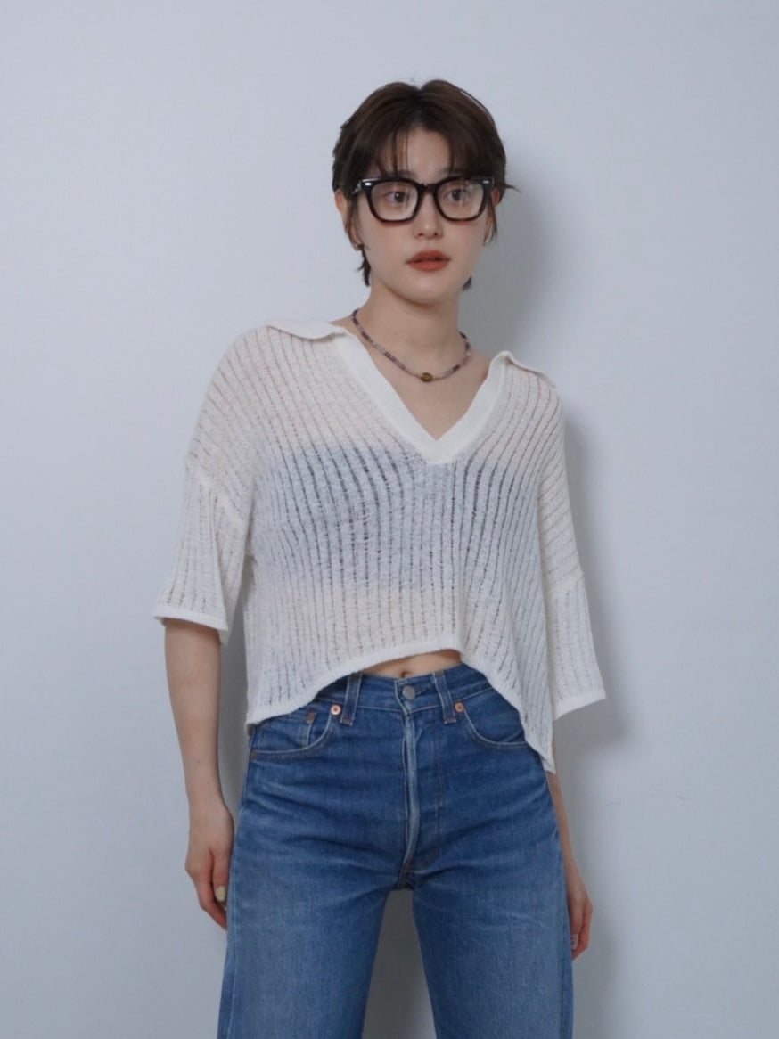 short length summer knit tops