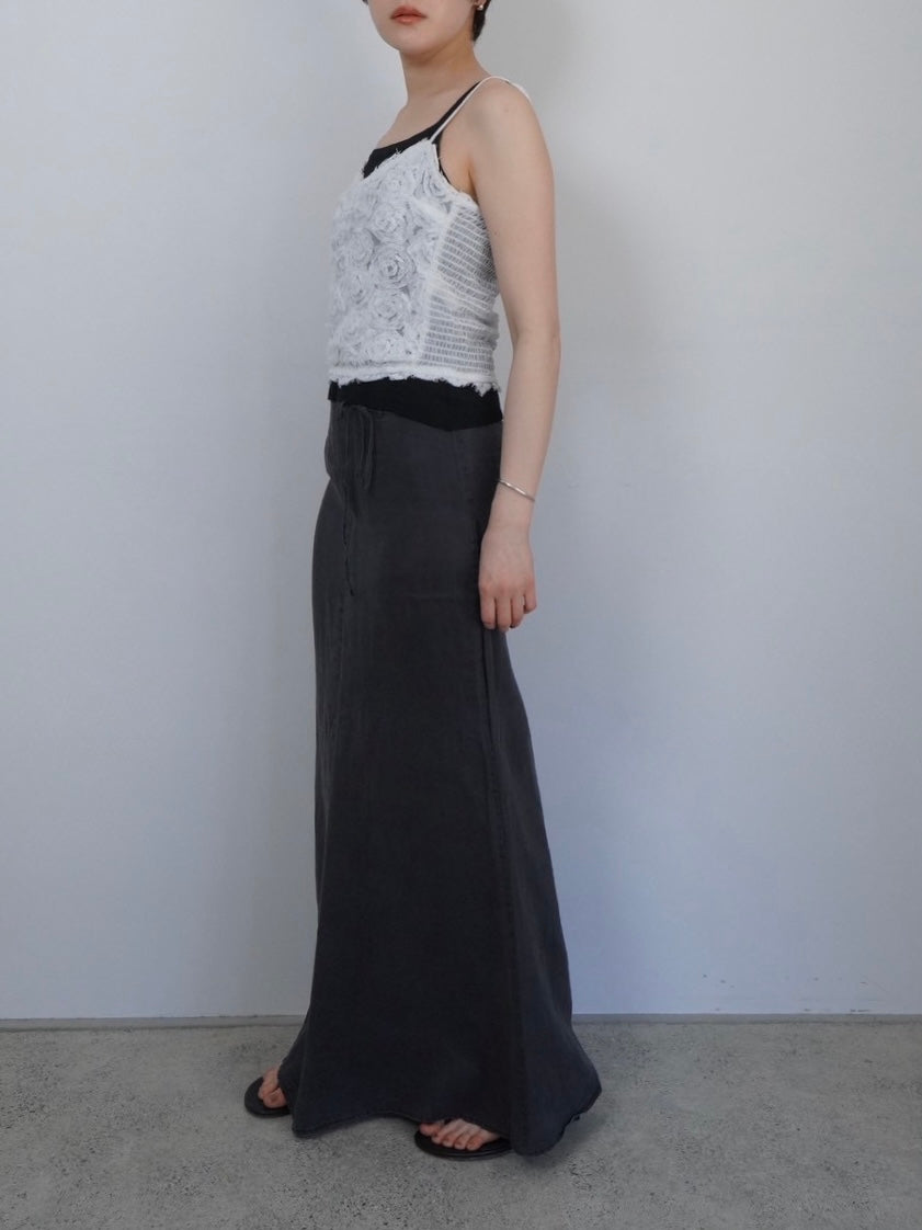 linen straight skirt