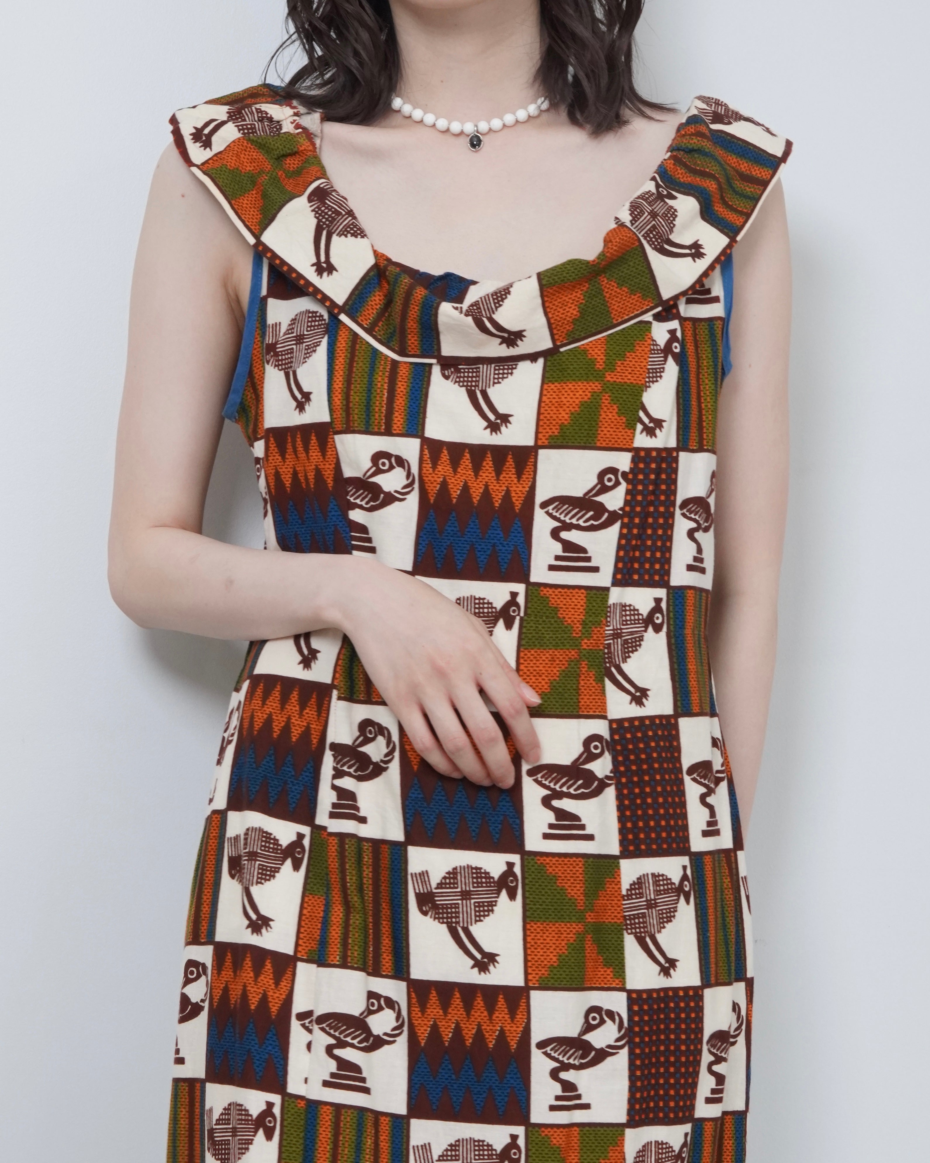 bird pattern batik one piece