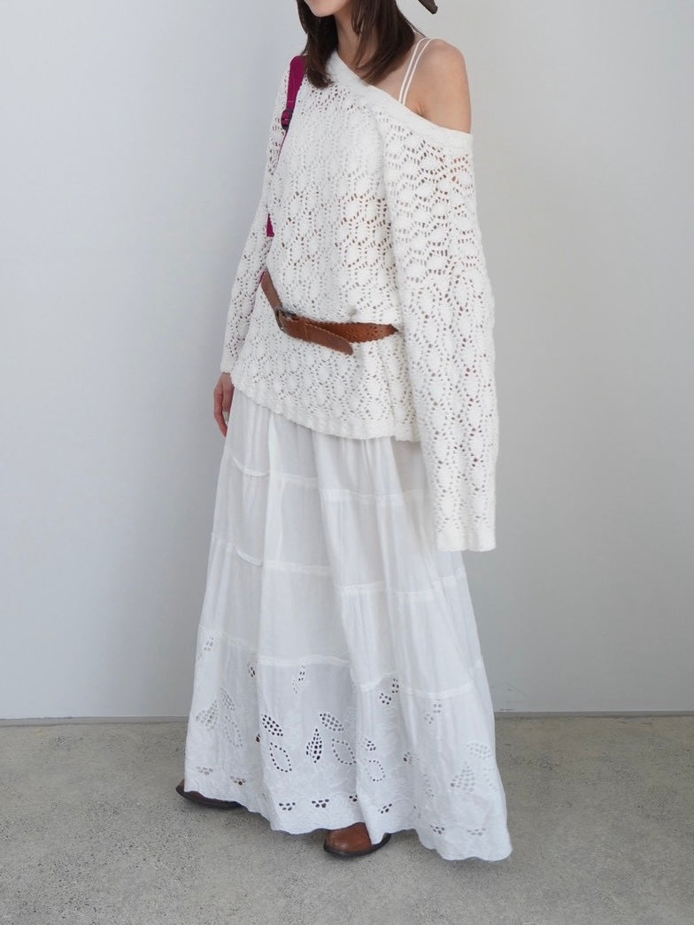 loose mesh knit tops