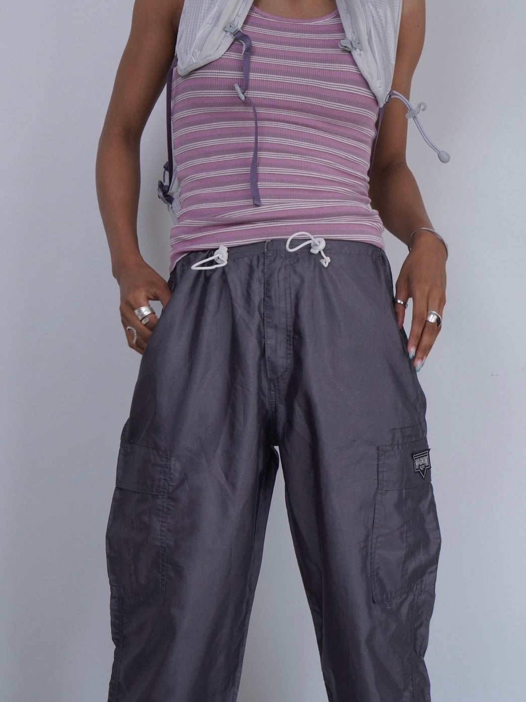 nylon straight pants